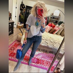 Women's Heart Waffle Sweater